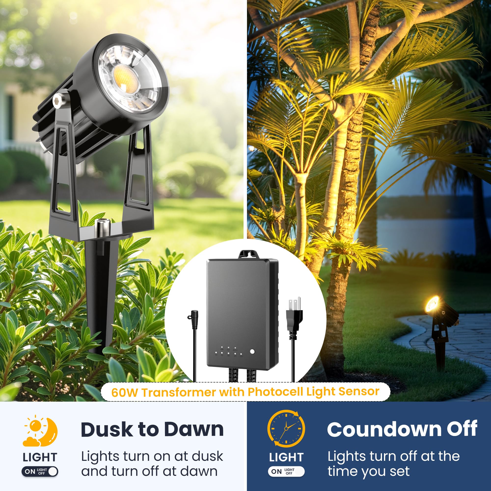 Auderwin 60W transformer delivers safe, steady low-voltage power for the system.