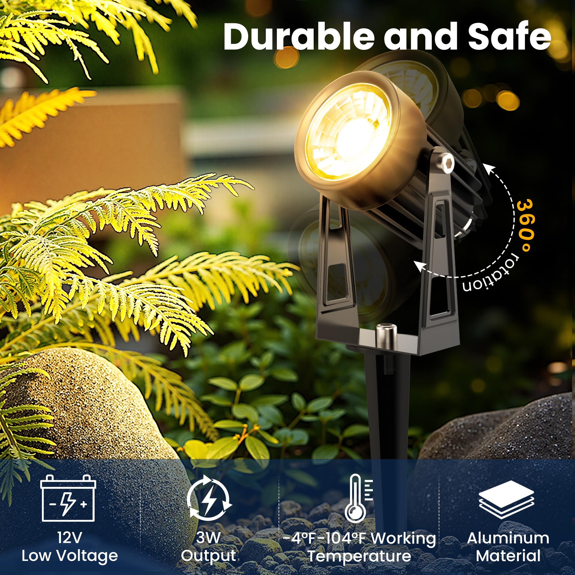 Auderwin 65ft outdoor wire streamlines layout for flexible landscape lighting.