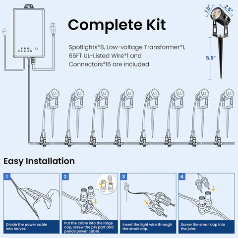 Auderwin dusk-to-dawn sensor powers lights automatically at twilight and dawn.