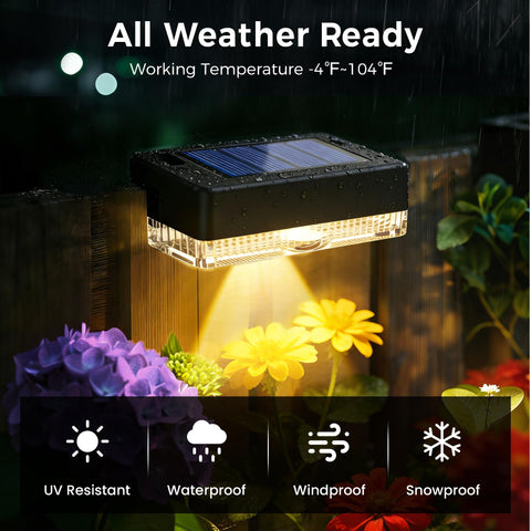 Auderwin solar deck lights on stairs provide safe, guided steps after dusk.