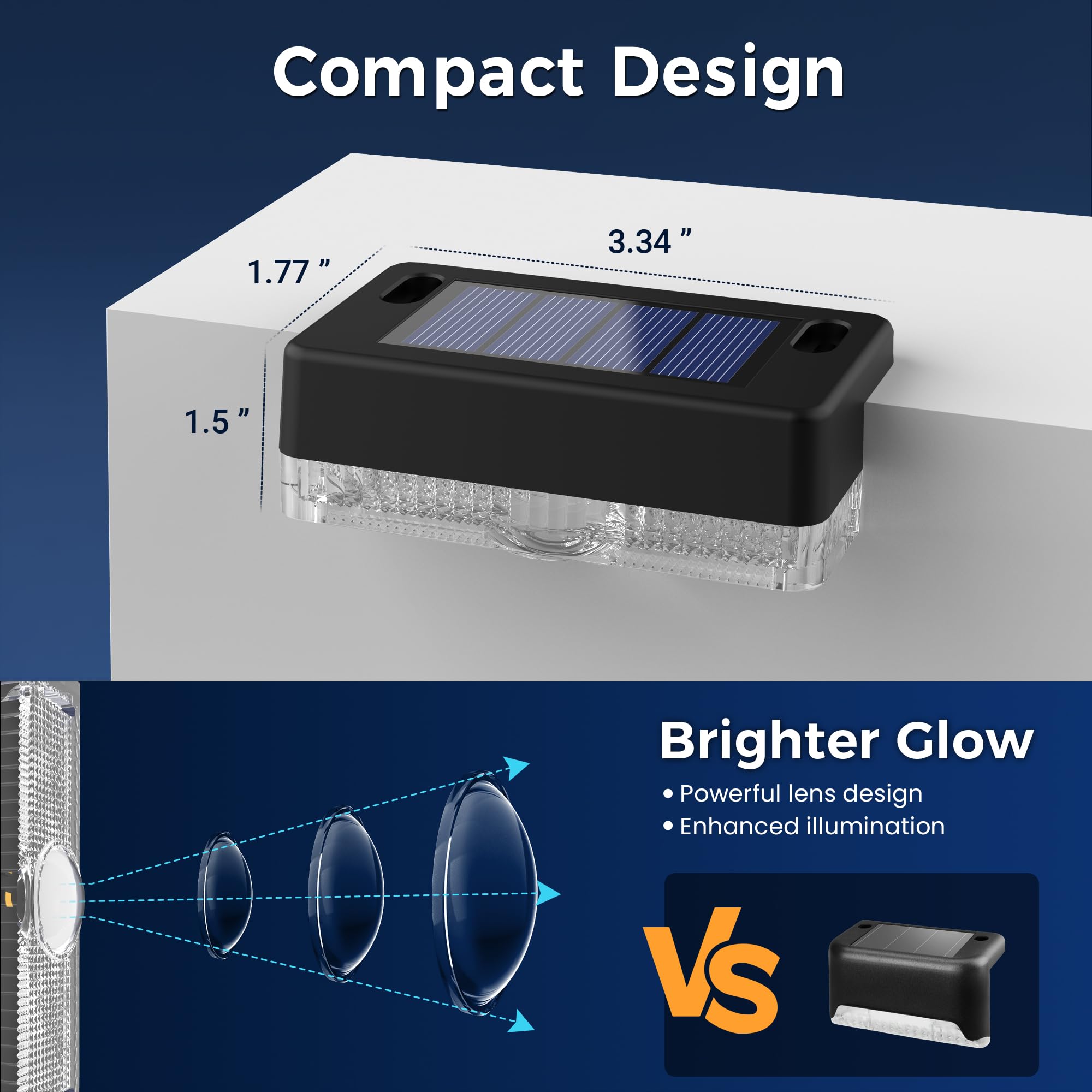 Auderwin solar pathway light warm white smooth beam for garden paths.