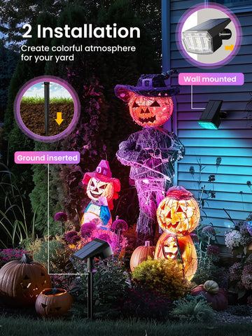 Tree highlights with AUDERWIN color-changing landscape lights