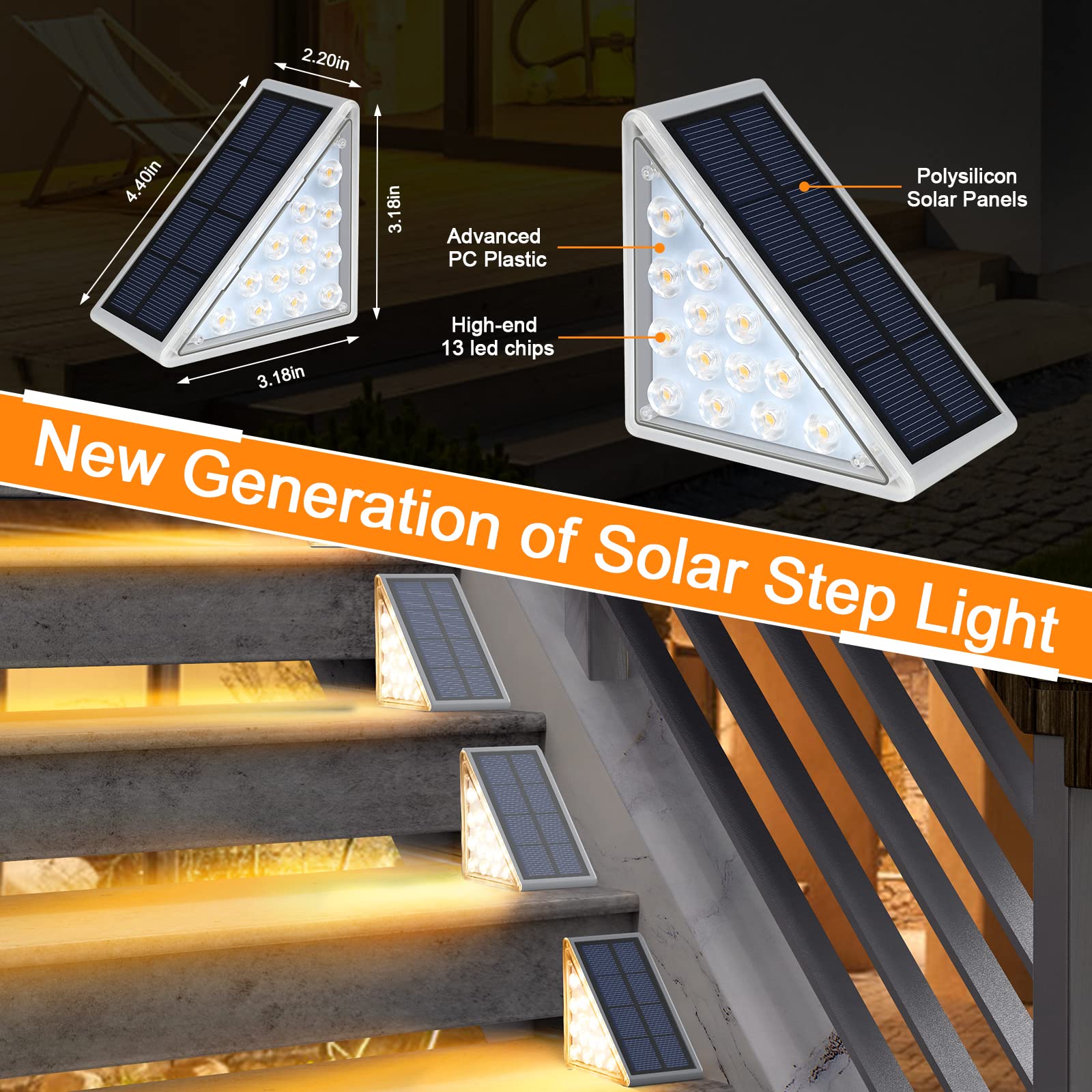 Audles 8PK solar pathway lights brighten walkways from porch to garden.