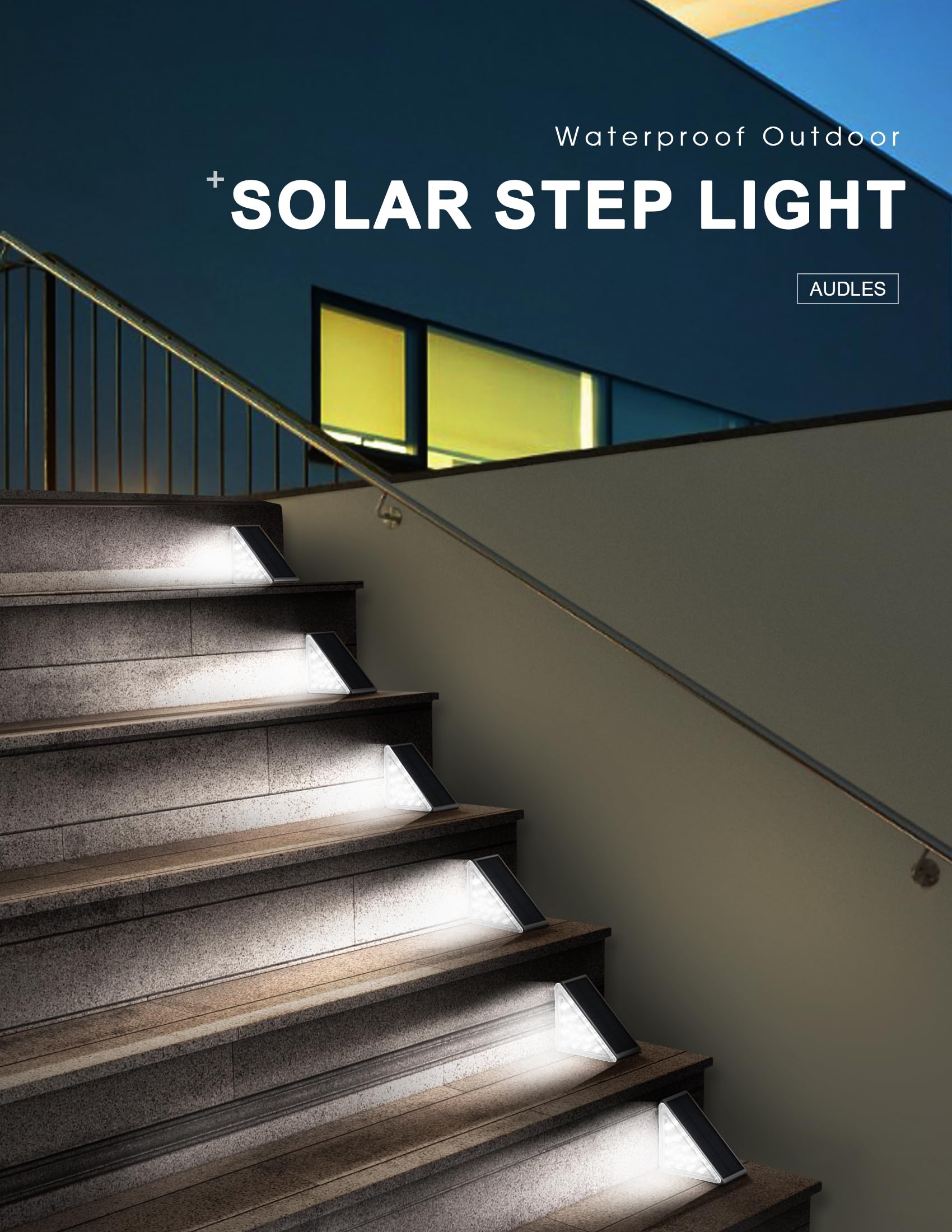 AUDLES front-door step light guides entry with subtle warmth.