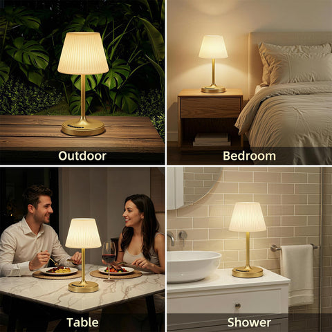 AUDLES gold finish adds a stylish touch to any bedside, patio, or cafe setup.
