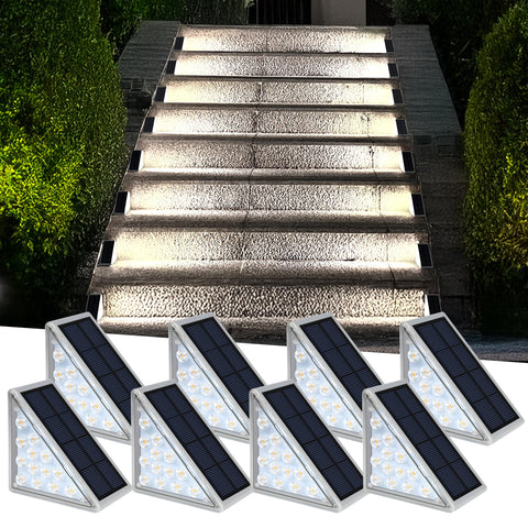 AUDLES LED solar step light installed on stairs for safe, inviting entry