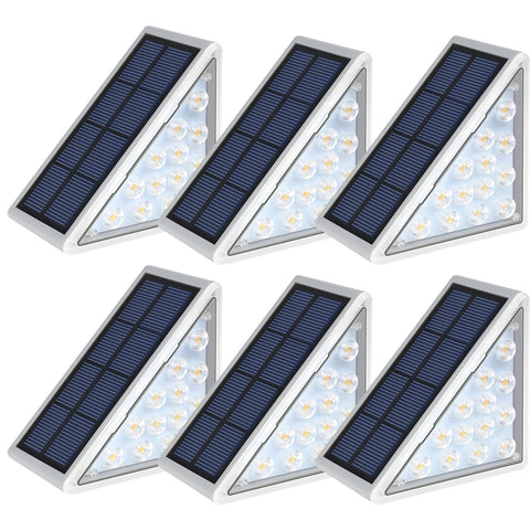 AUDLES LED solar step light pack illuminates stairs with a warm, safer glow.