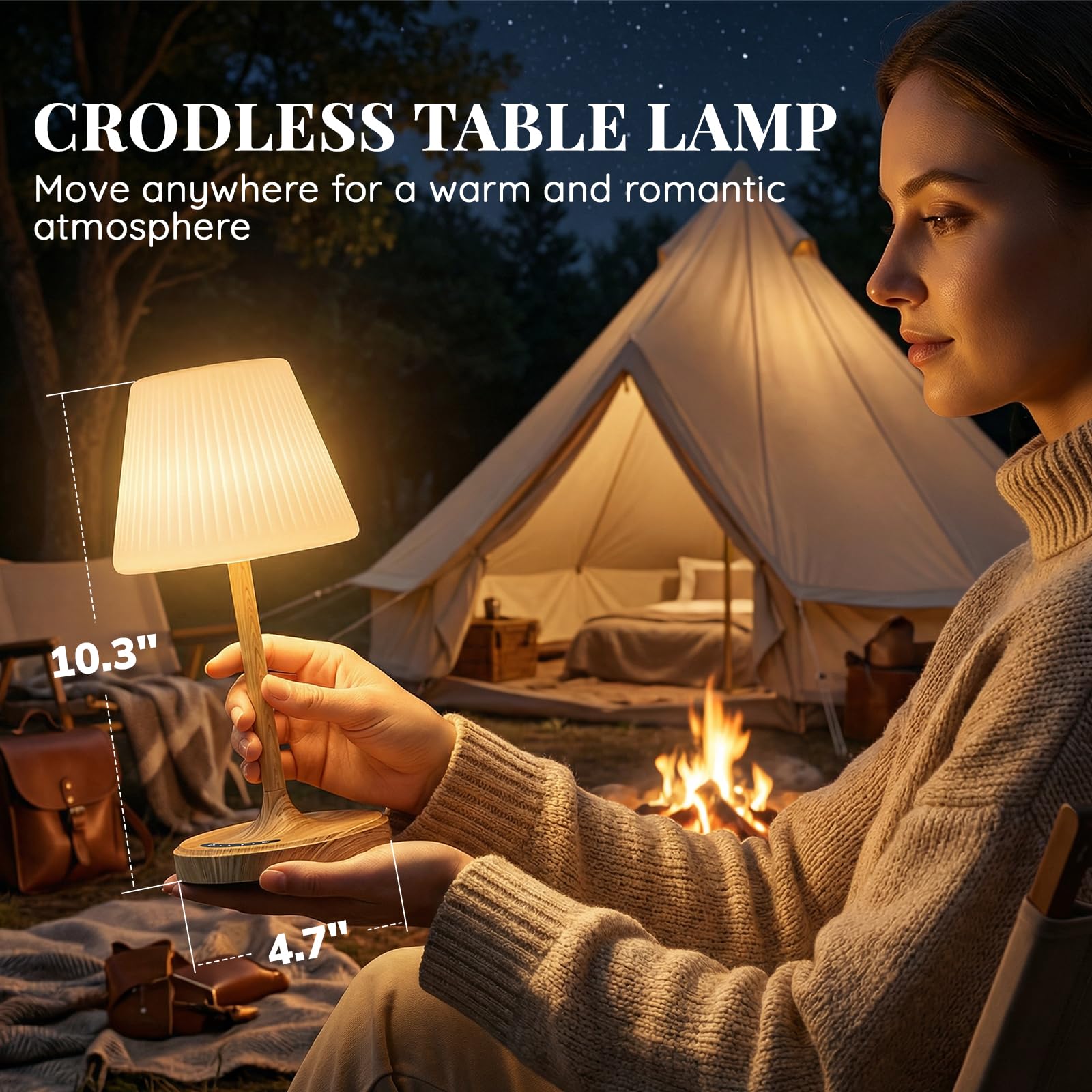 AUDLES portable night light ideal for bedside tables and reading.
