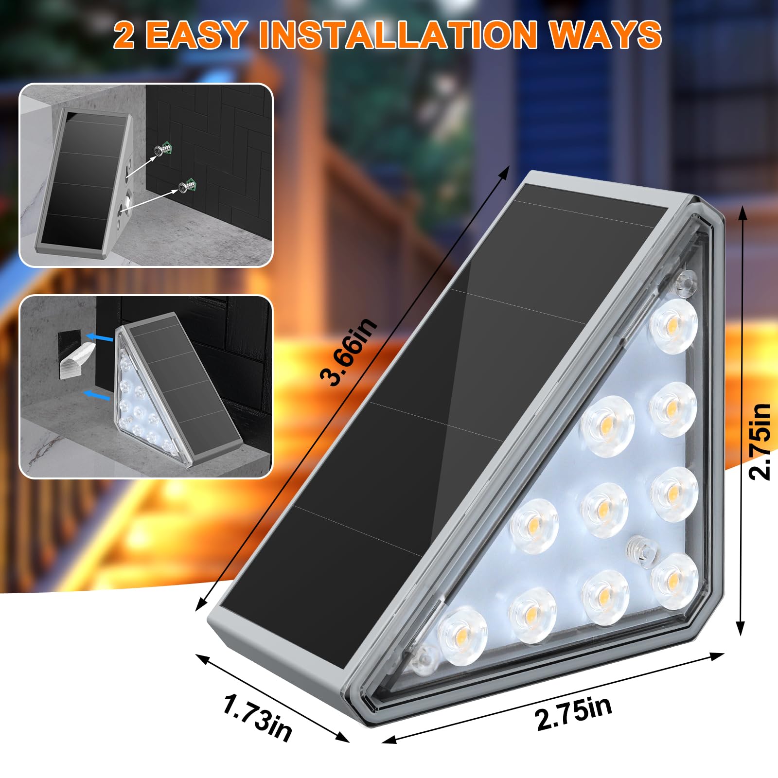 AUDLES stair-light installation with screws ensures secure, tool-free mounting.
