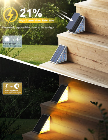 AUDLES stair light on steps offers gentle outdoor illumination for easy navigation.