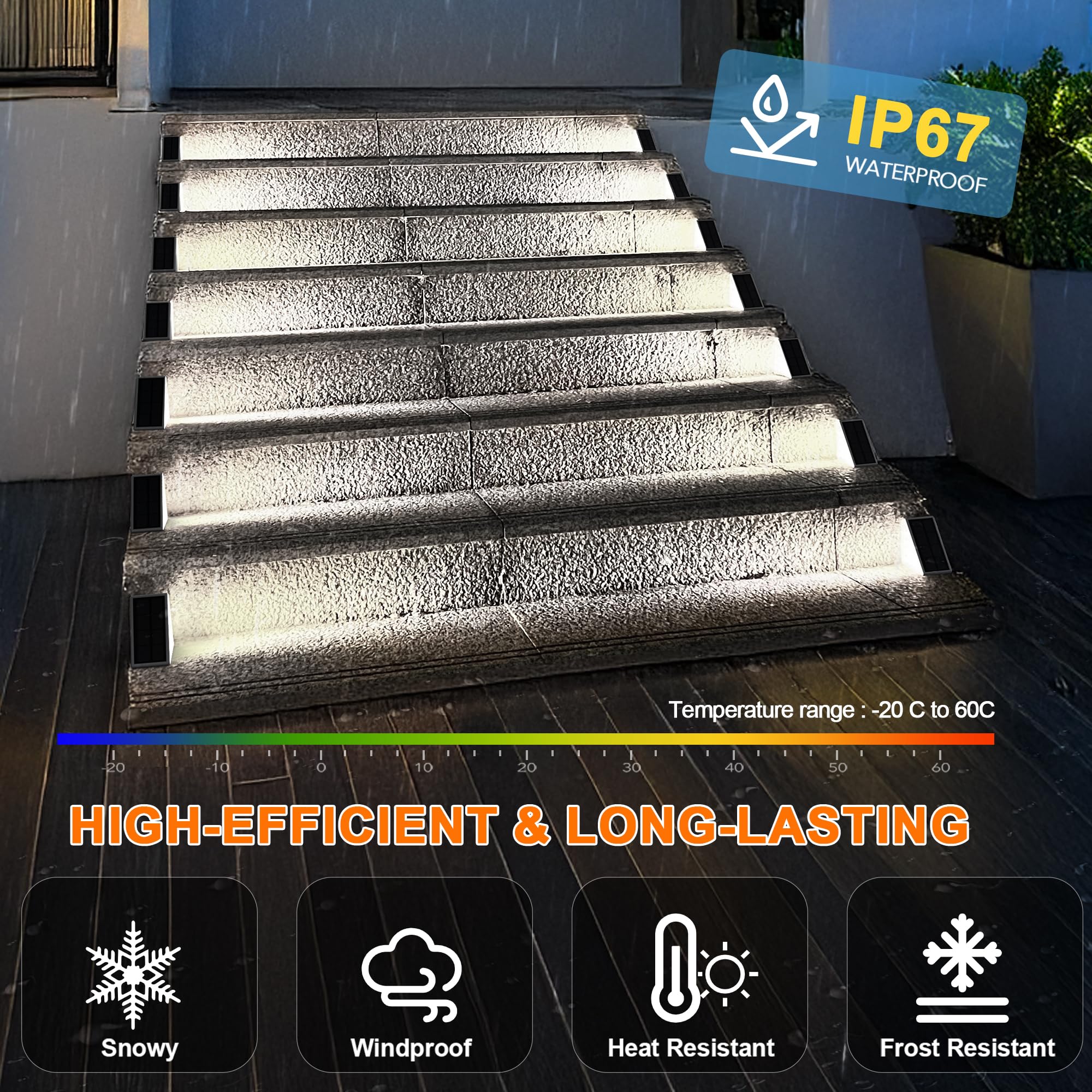 AUDLES weatherproof stair light in rugged ABS plastic for all weather