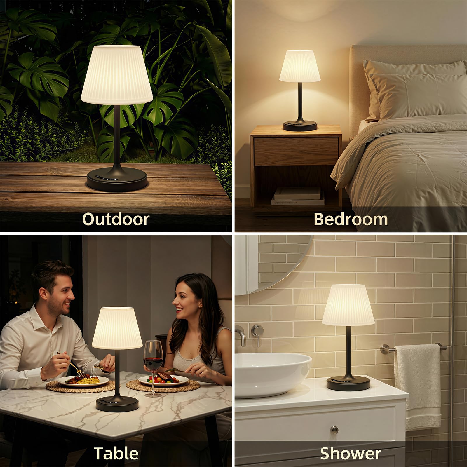 AUDLES weighted base stays steady on desks or nightstands.
