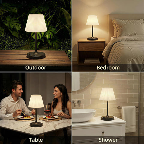 AUDLES weighted base stays steady on desks or nightstands.