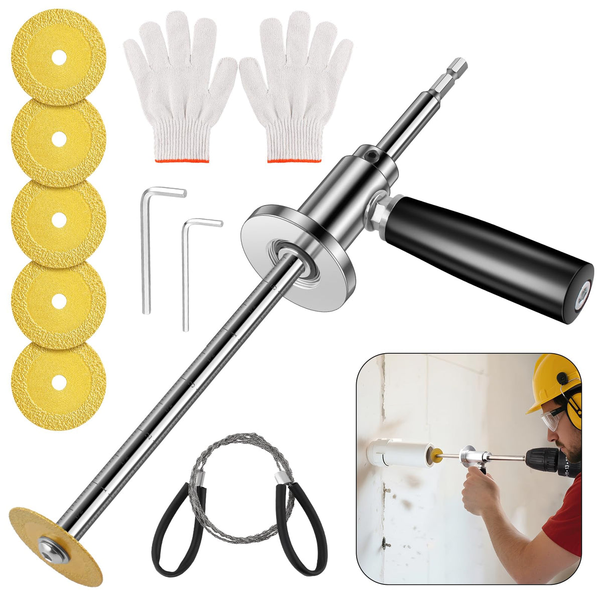 Aufee inside pipe cutter with diamond grit wheel enables precise internal PVC cuts.