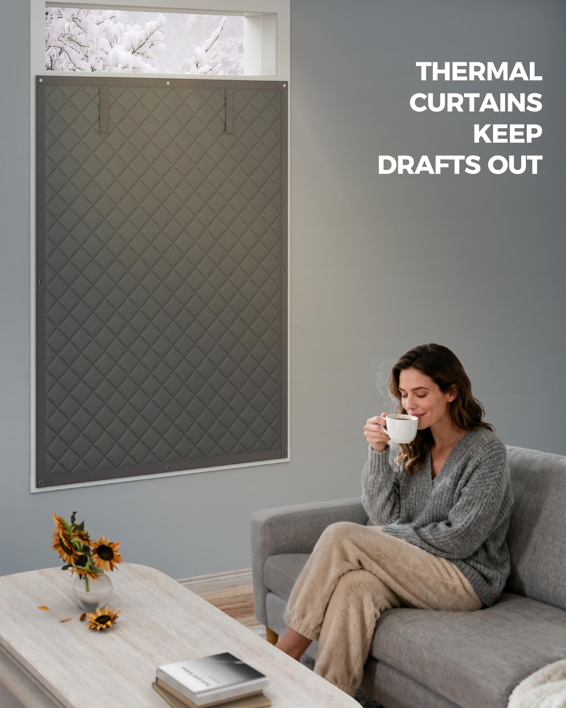 Augblinds dense cotton liner adds insulation for a cozier room.