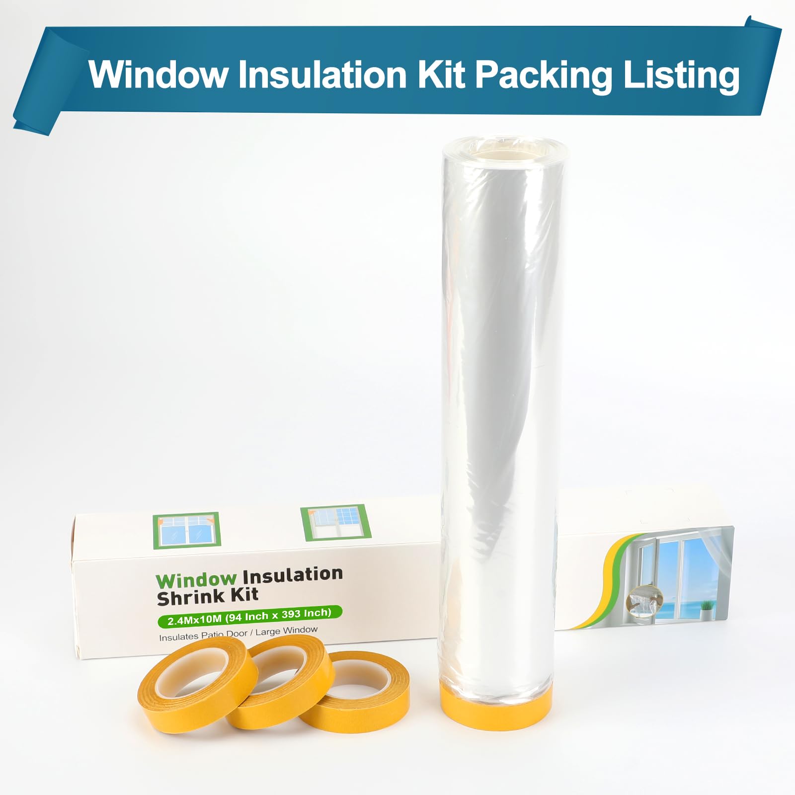 Augblinds PET double sided tape close-up showing strong adhesion and easy tear backing.