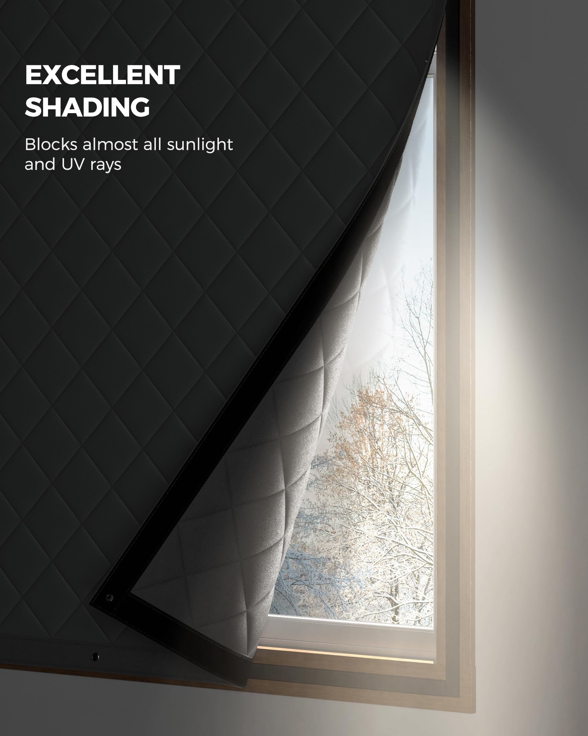 Augblinds easy installation with hook tape for quick setup around a window.