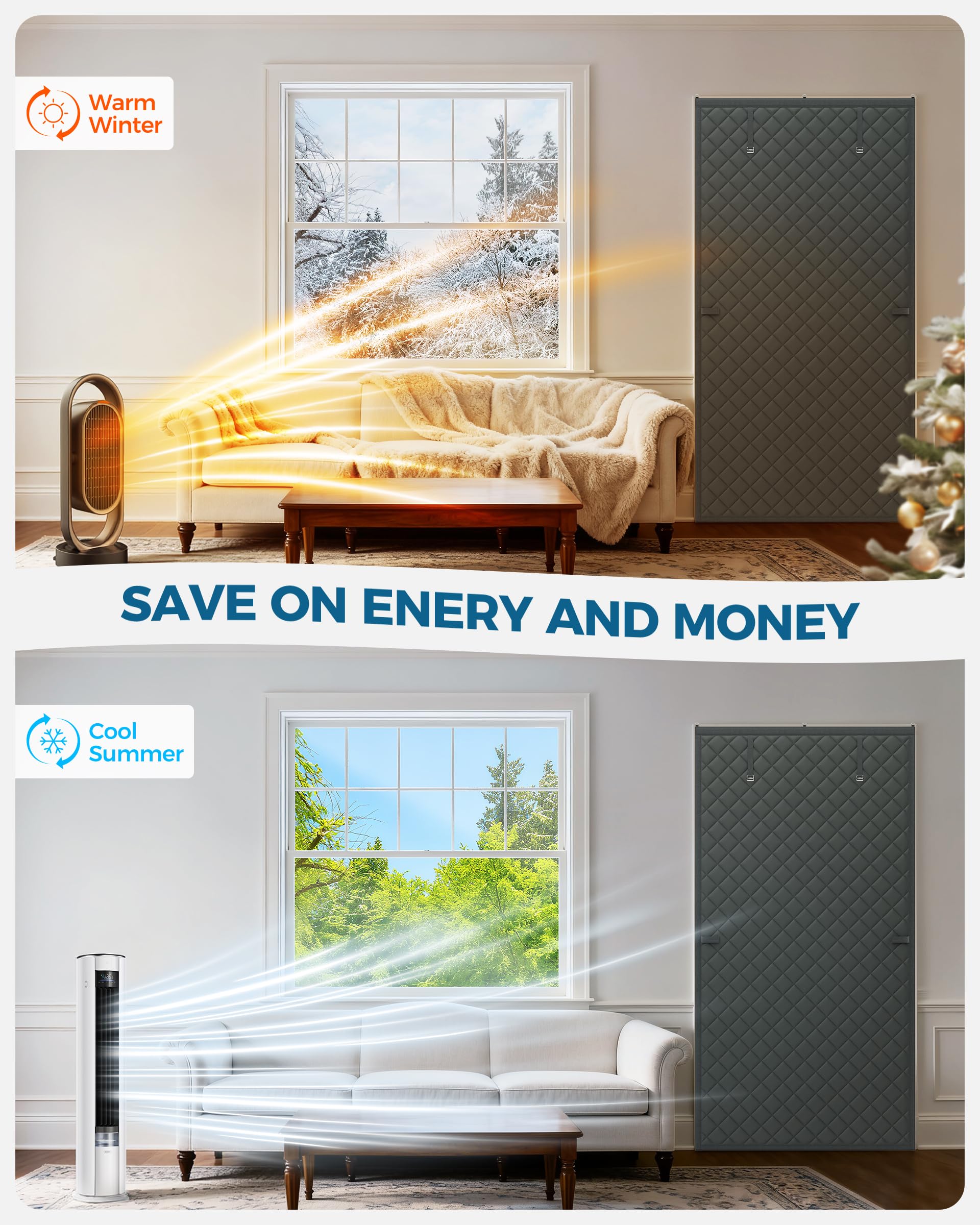 Augblinds grey insulated curtain enhances privacy and reduces light in living spaces.