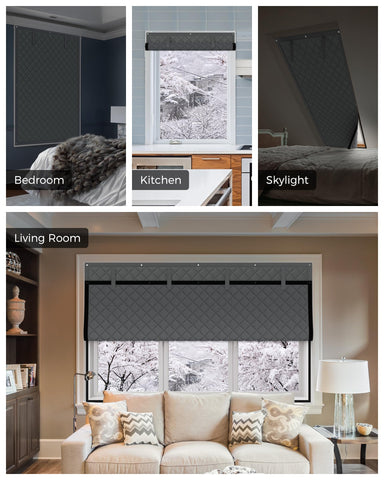 Augblinds sewn loop strips and grommets secure window coverage reliably.