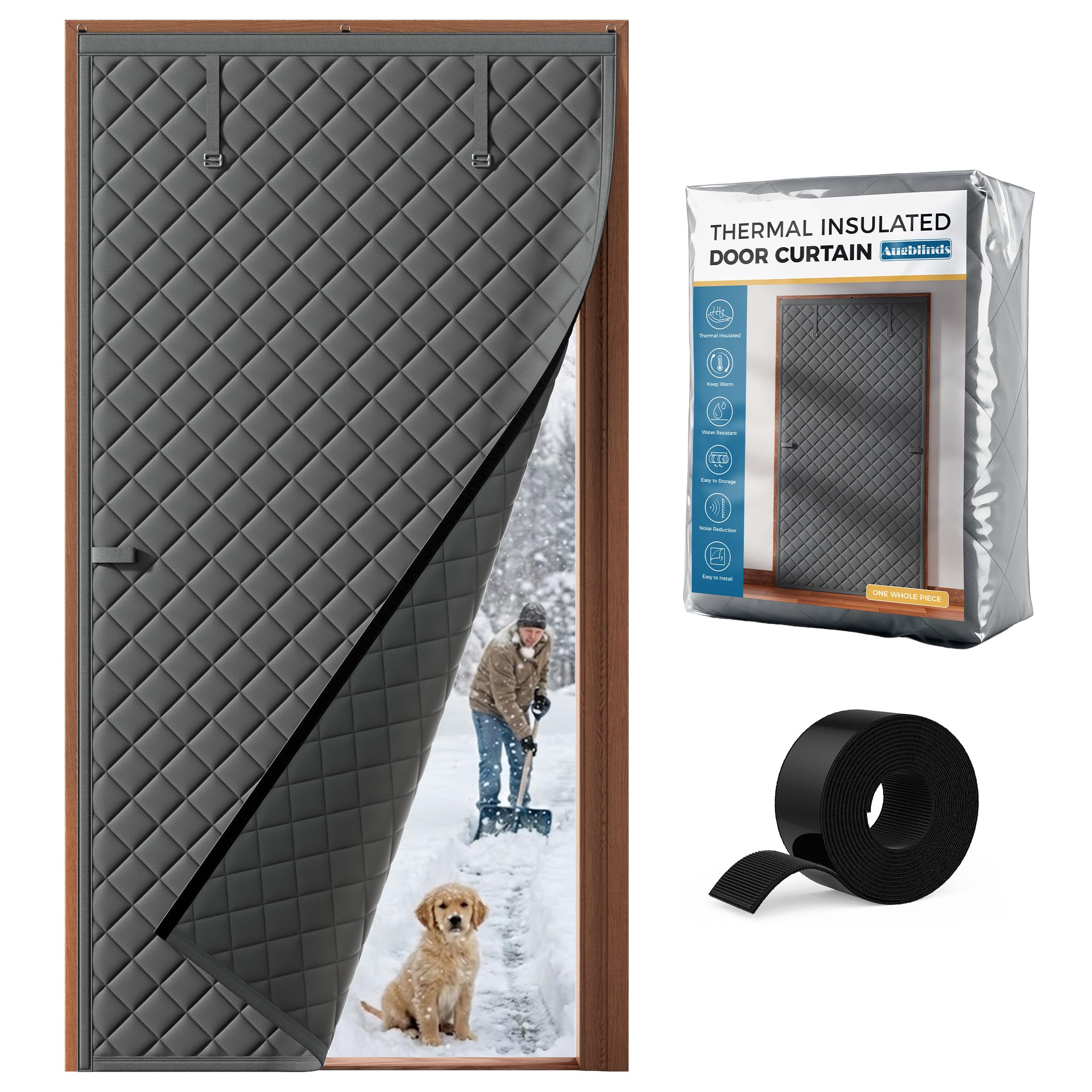 Augblinds thermal door curtain with thick Oxford cloth blocks drafts
