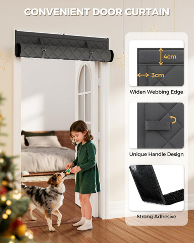 Augblinds top buckle straps enable easy roll-up for guests.