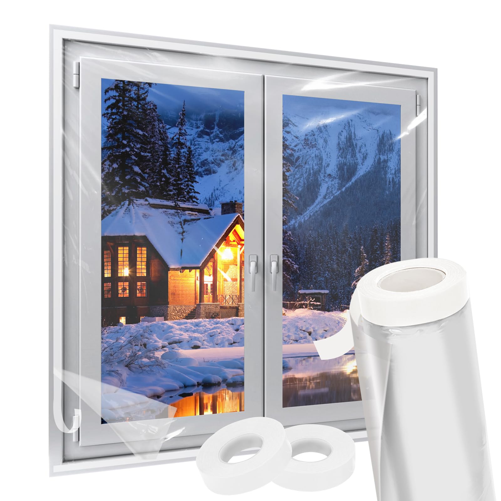 Augblinds window insulation kit 63 inch film roll provides clear view while blocking drafts