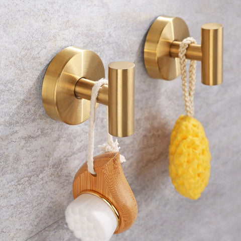 Augegel bathroom towel hook keeps towels and brushes organized.