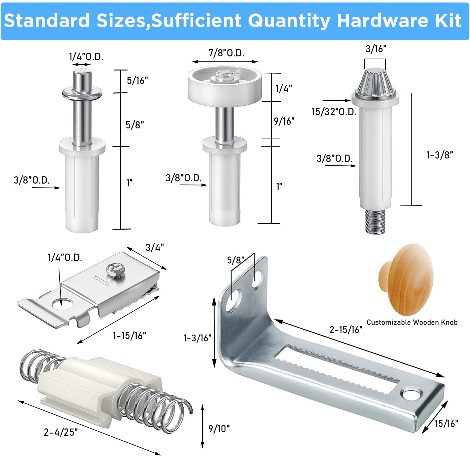 Augenweide bifold track connectors demonstrating width adaption for 24 or 36 inch doors