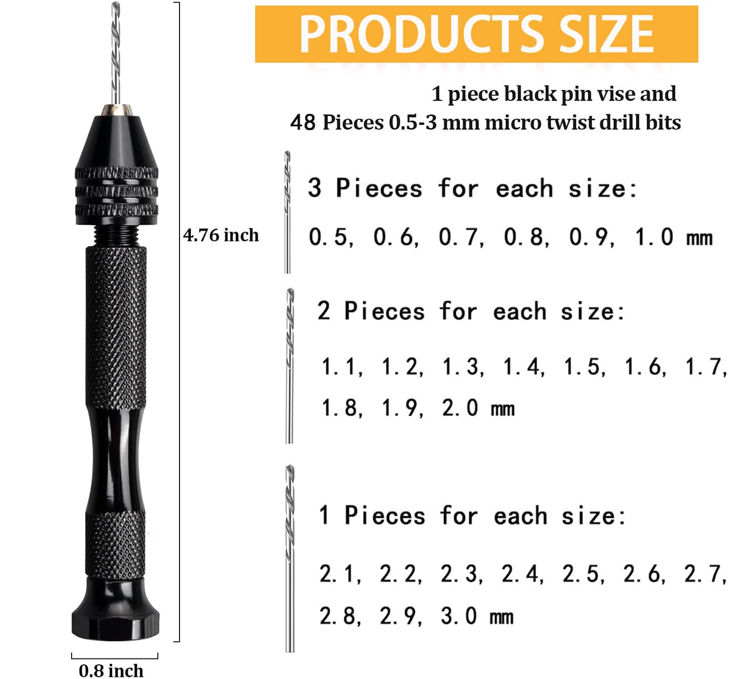 Augenweide micro twist bits 0.5-3.0mm for tiny holes