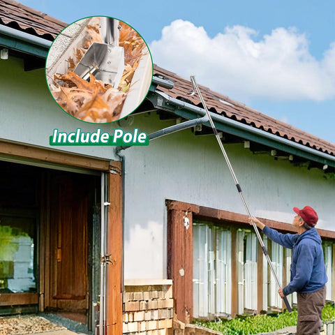 AugFir adjustable-angle gutter cleaner adapts to different roof gutter orientations