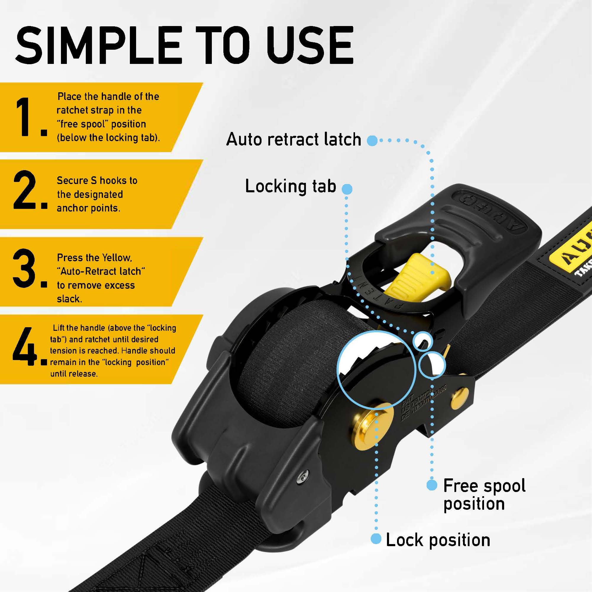 AUGO soft loops included simplify anchor points on delicate gear.