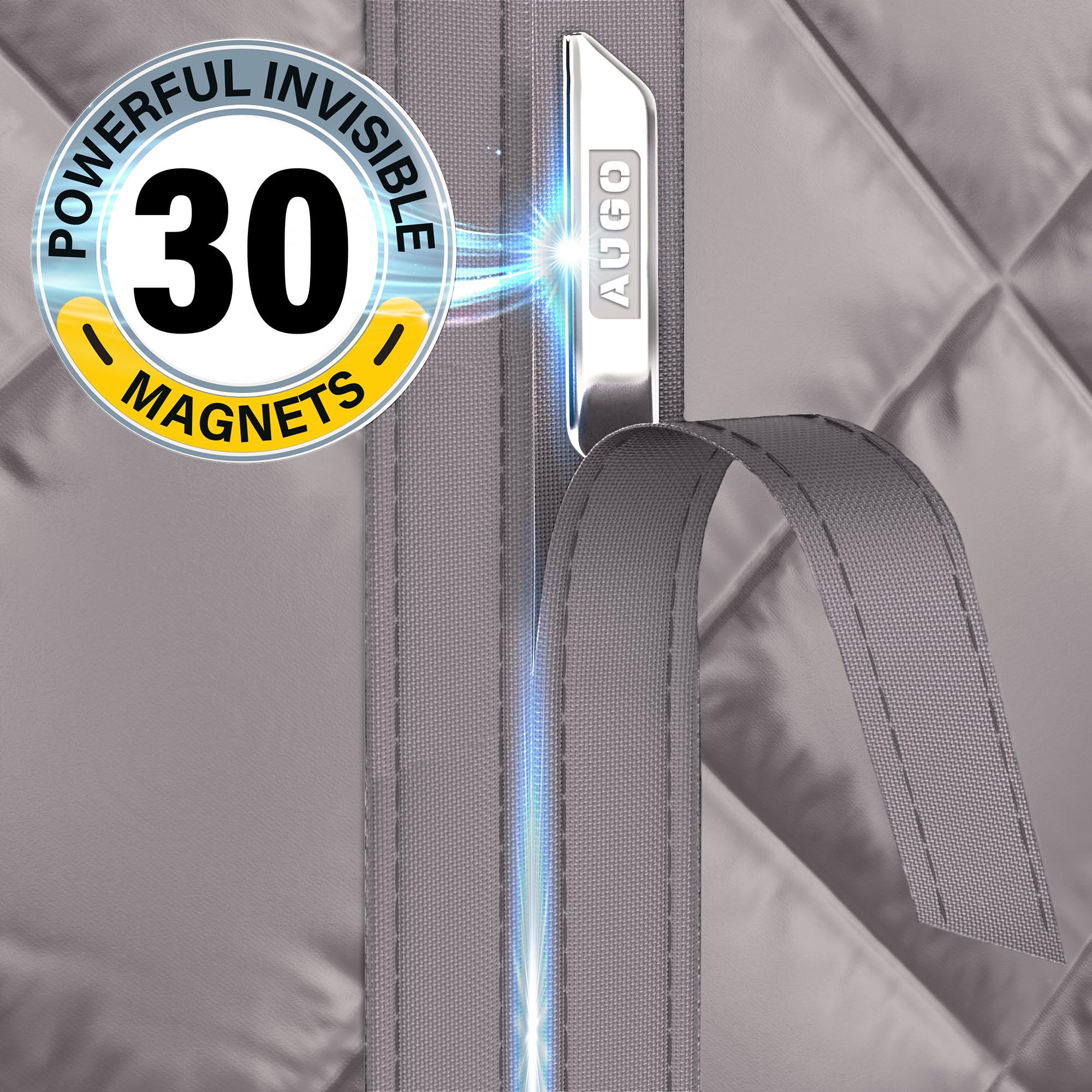 AUGO Thermal Door Curtain 36x82 coverage on a wide doorway seals in warmth.
