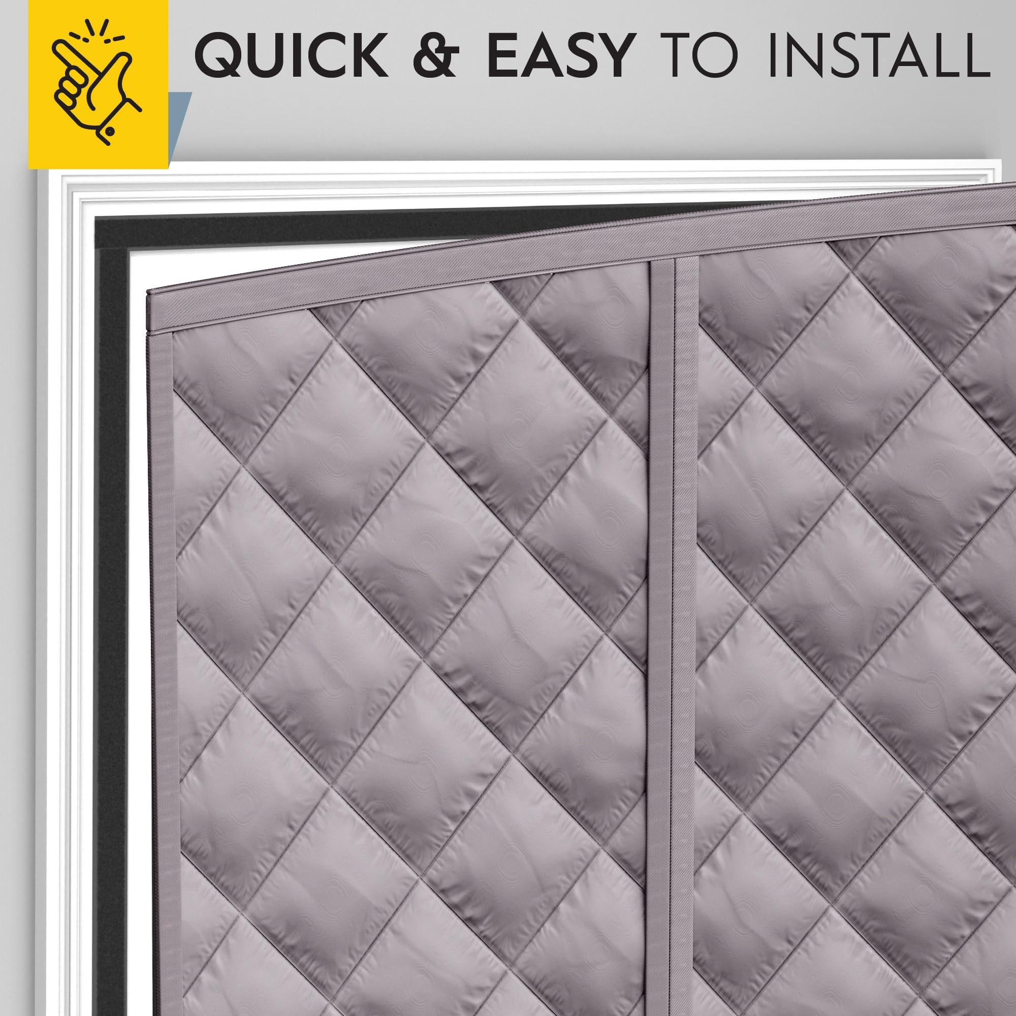 AUGO Thermal Door Curtain wind and dust blocking layer keeps drafts out.