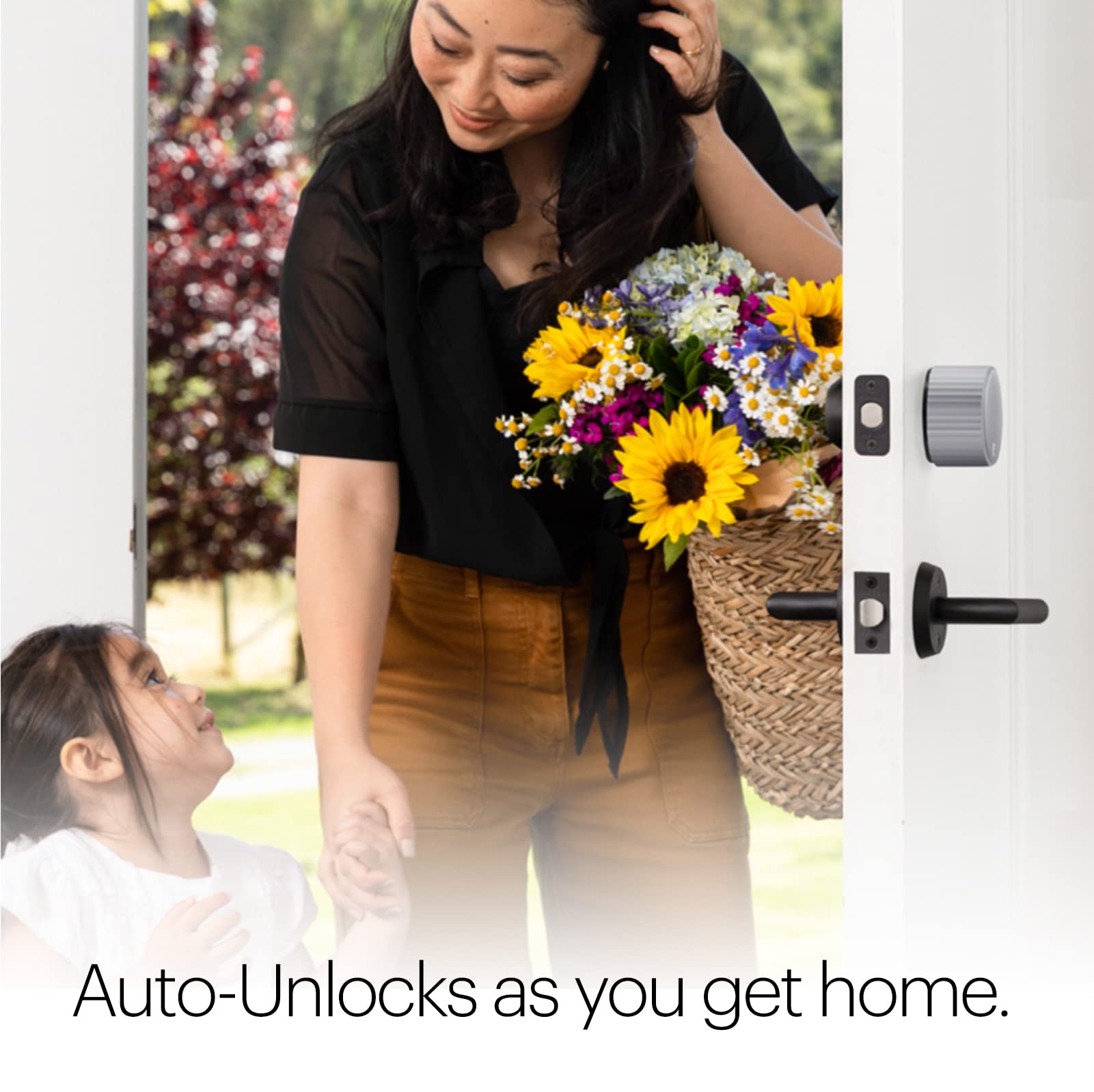 App status shows door locked/unlocked in real time.