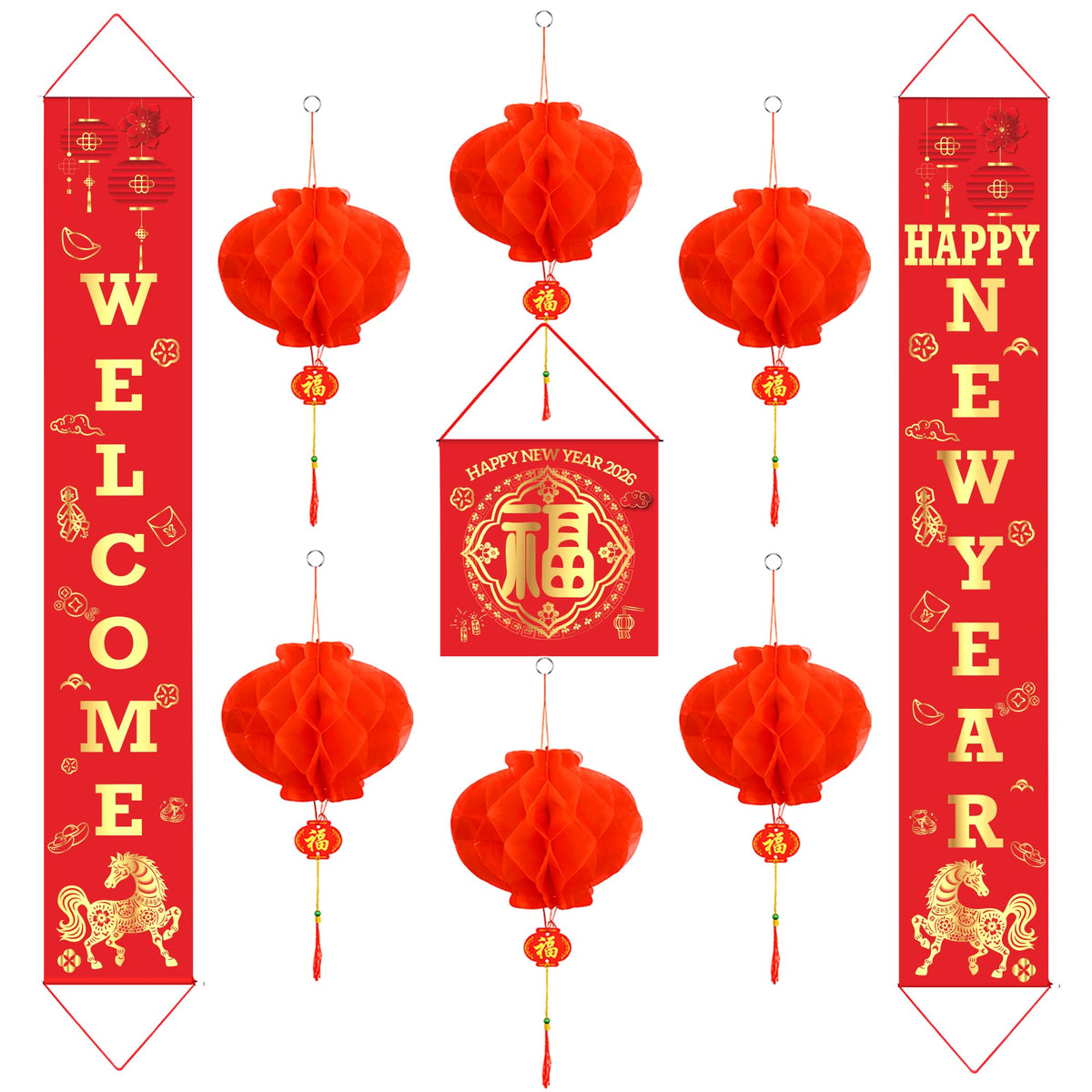 Auihiay Chinese New Year couplets pair for festive entry styling