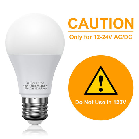 AUIOMUTO 12V LED bulb packaging demonstrates easy installation and reliable performance for off-grid systems.