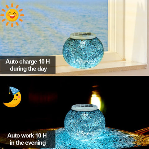 Aukora crack glass ball light as patio decor creating cozy atmosphere