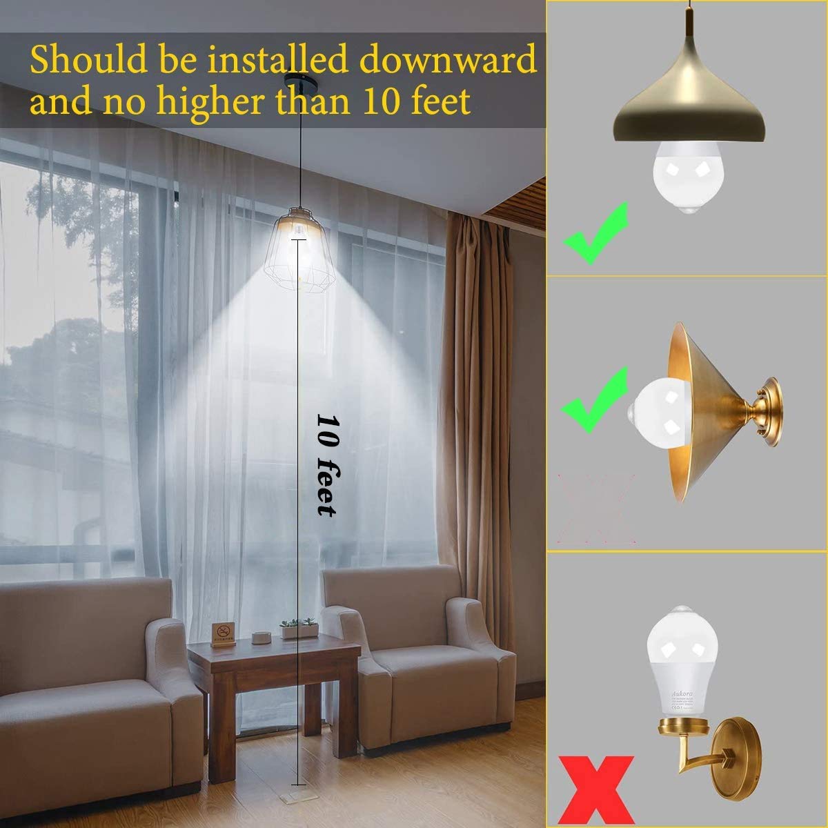 Aukora motion light on stairway makes every step safer