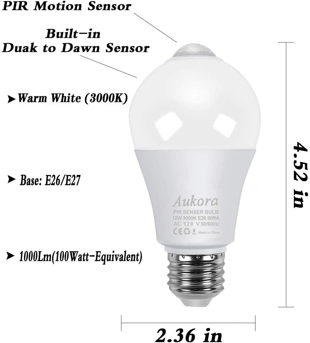 Aukora motion sensor bulb in garage provides instant visibility in dark corners