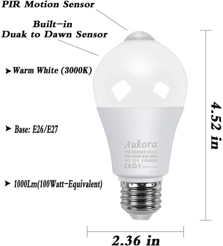 Aukora motion sensor bulb in garage provides instant visibility in dark corners