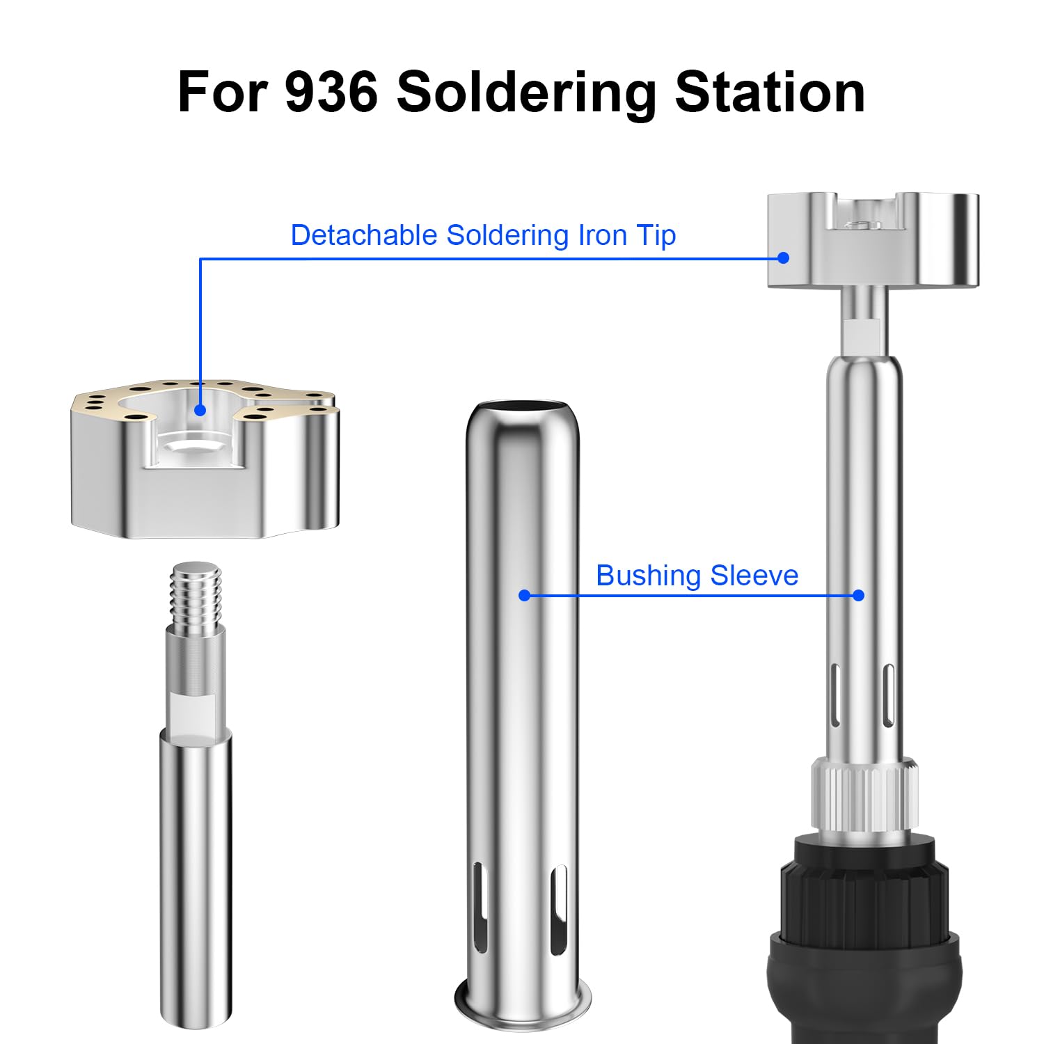Aukuoy copper-core tip offers strong heat transfer for reliable joystick installation.