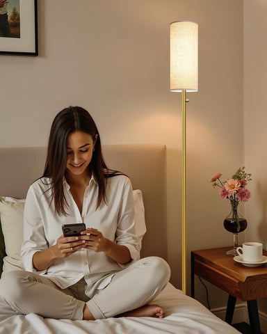 Aulaiyi 65-inch tall lamp fits beside sofas or beds for ambient lighting