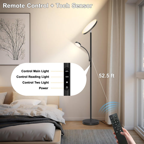 Aulaiyi floor lamp remote control with magnetic storage for easy placement