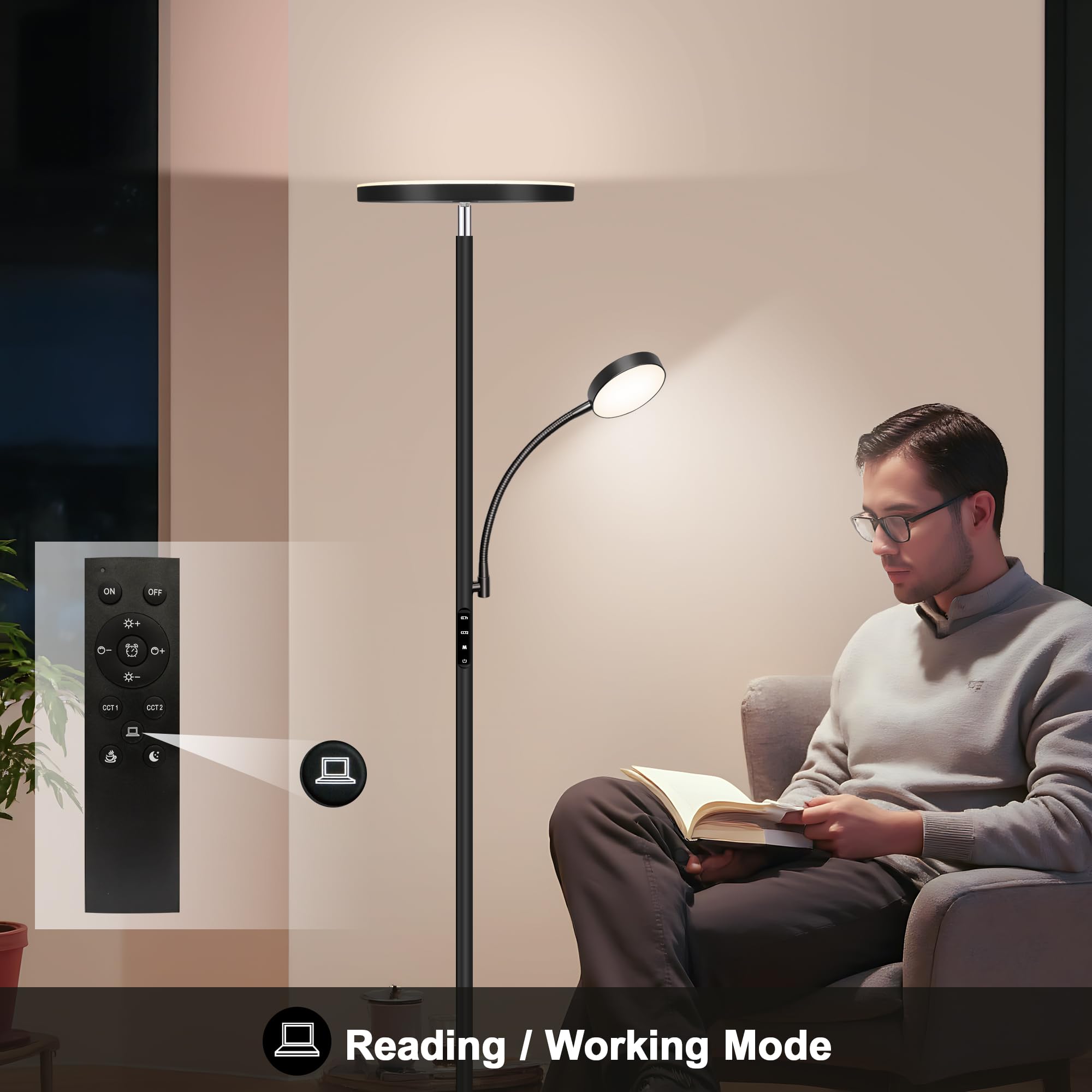 Aulaiyi floor lamp is easy to assemble without tools