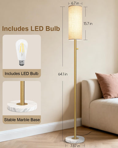 Aulaiyi marble-base floor lamp showcasing stable, artistic design