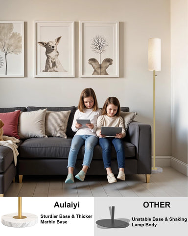 Aulaiyi linen shade diffuses light for a gentle, cozy glow