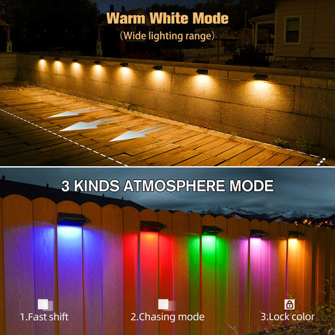 Aulanto solar fence light warm-white creates welcoming pathways.
