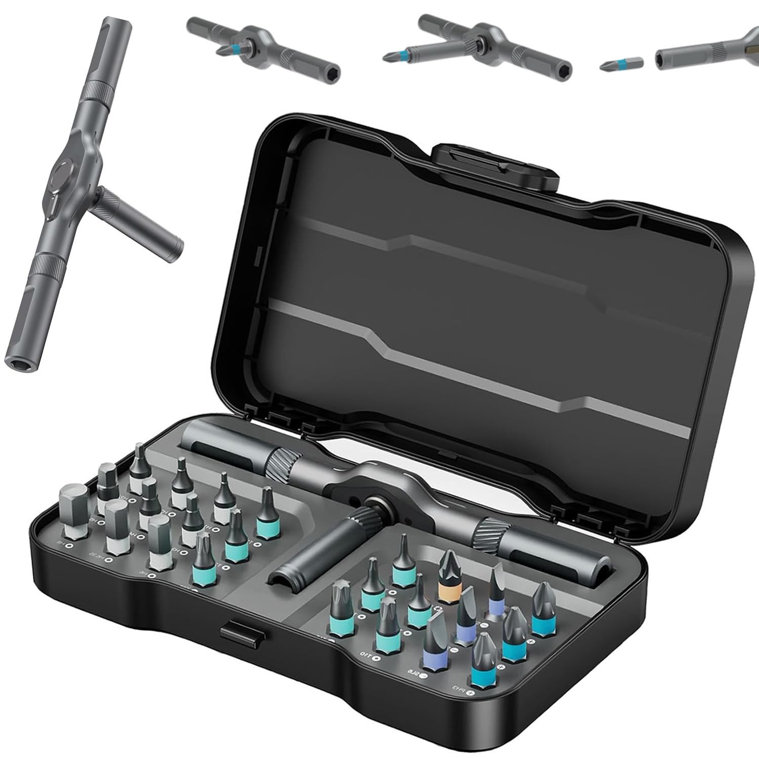 AULCTR 24-in-1 magnetic screwdriver set ready for quick, precise repairs