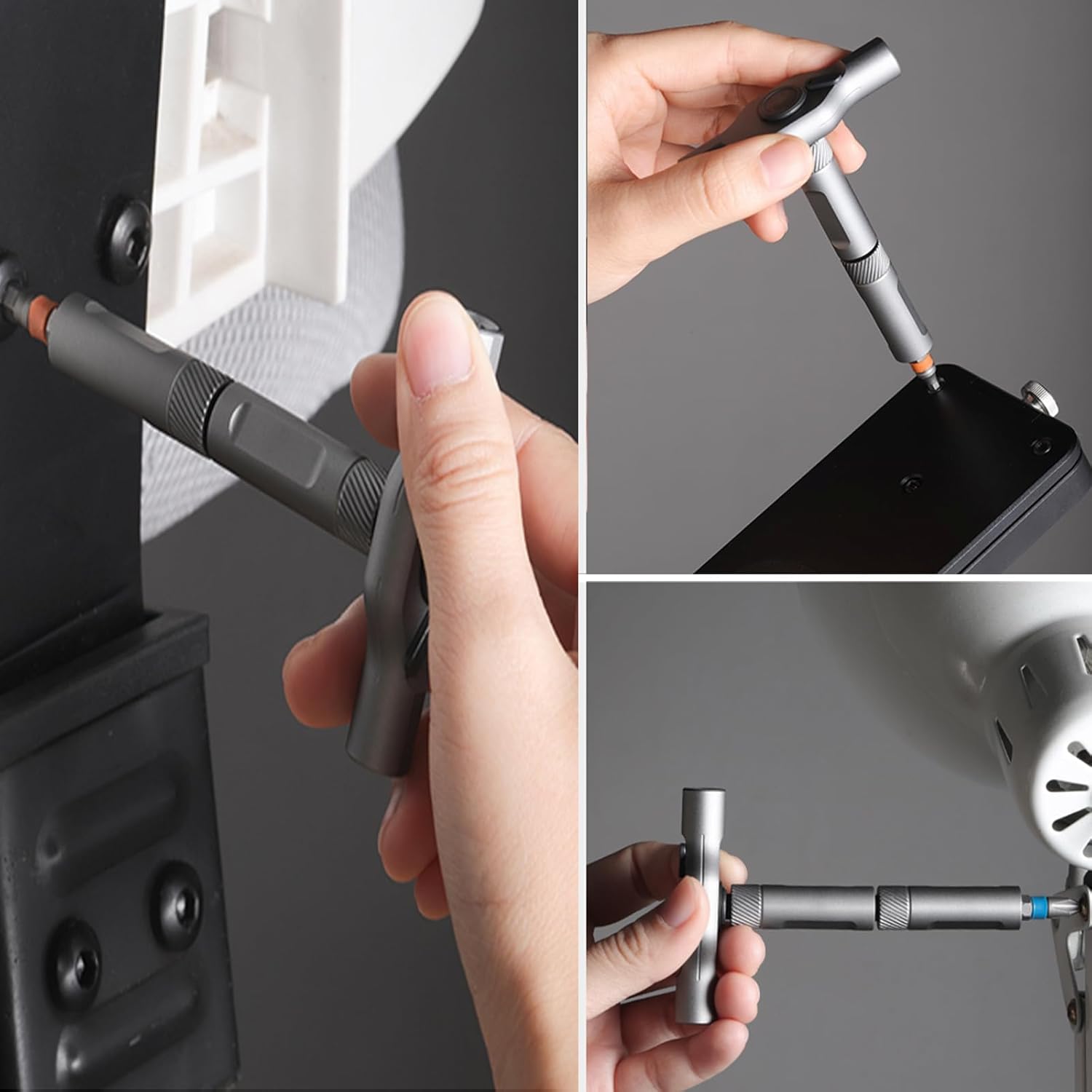 AULCTR compact DIY screwdriver in use shows portable versatility
