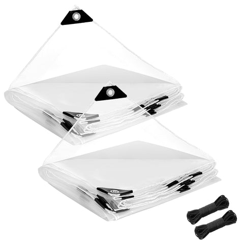 Aulock clear tarp with corner grommets for quick securement in any setup.